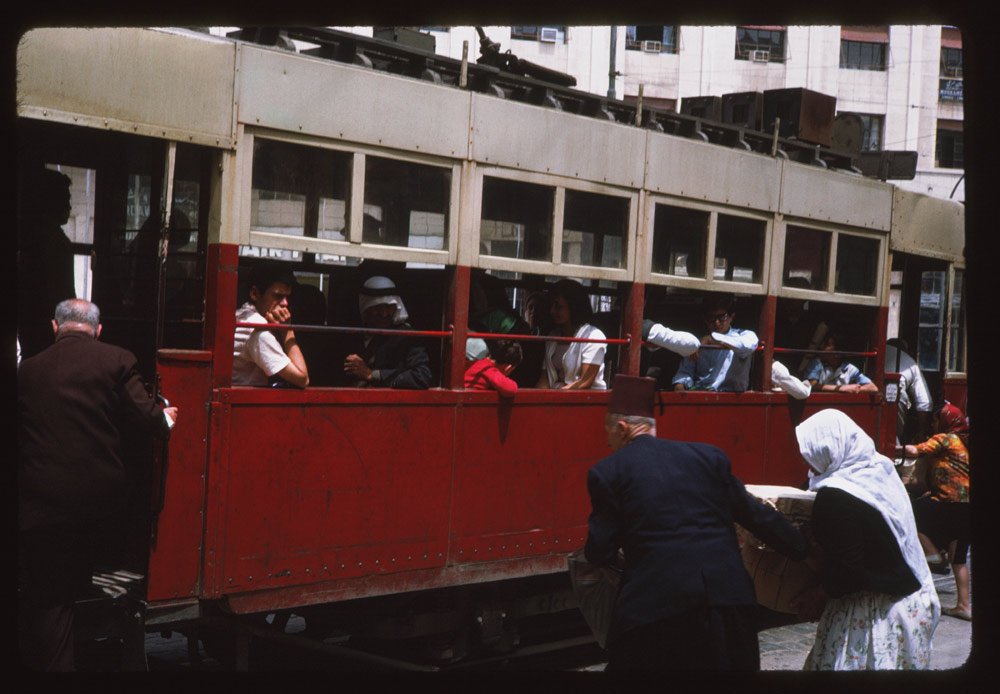 Passengers rode the tram past Parliament Square.